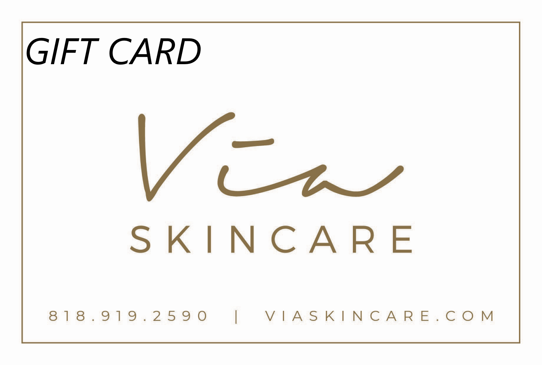 Via Skincare gift card sample